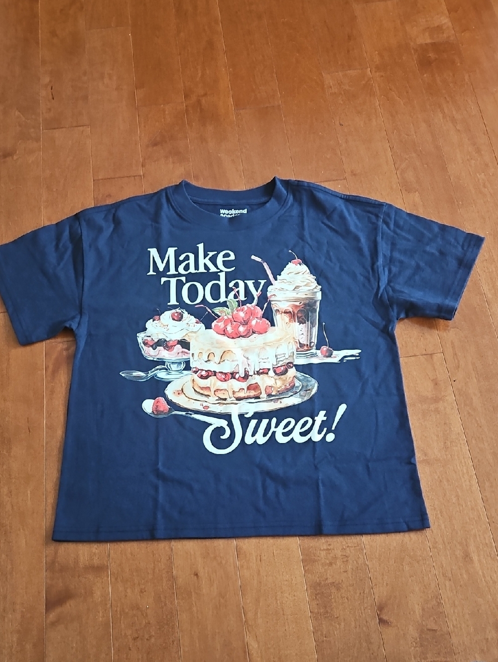 New "Make Today Sweet! " Kids Navy Graphic Tee